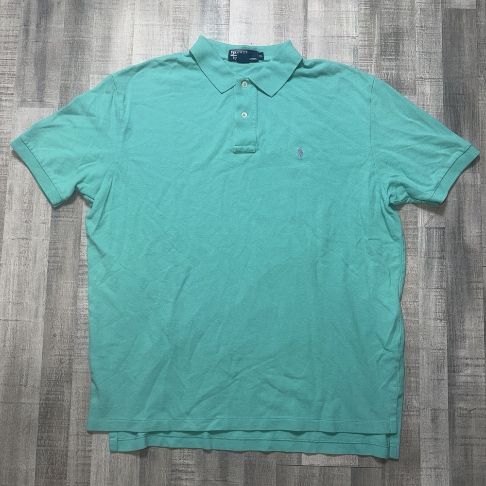 Polo Ralph Lauren Turquoise Cotton Short Sleeve Polo Size XL Made In USA